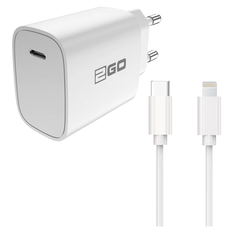 Netz-Ladeset 100 V - 240 V - 2-teilig - Power Delivery - USB Type-C auf Lightning Kabel - 20 W - 3600 mA - weiß
