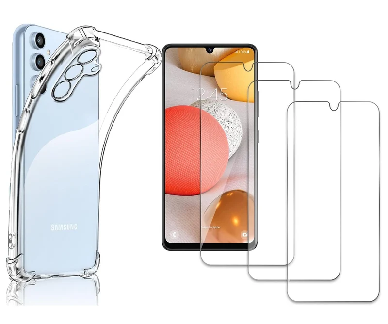3x Schutzglas Samsung Galaxy A & M Serien + 1x Handyhülle