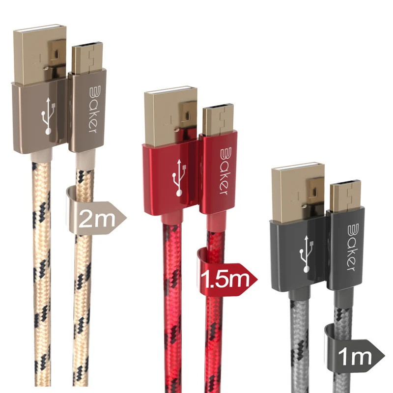 3er Set Micro-USB Ladekabel