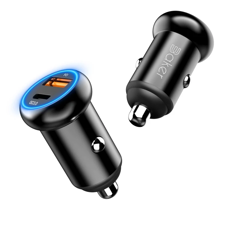 Mini USB C KFZ/Auto Dual 36W Schnellladegerät