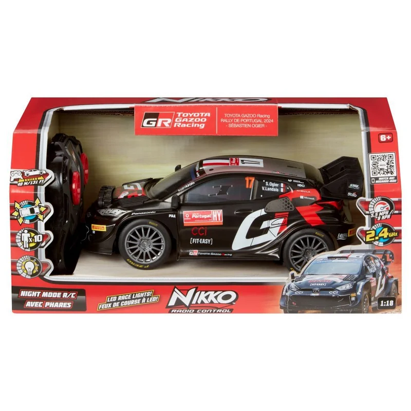 TOYOTA GR Yaris 1:18 WRC Ogier - bestuurbare auto met verlichting