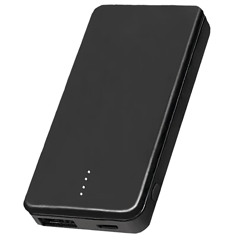 Powerbank Mini - 4000 mAh - 1 x USB A - 4 Status-LED - USB Type-C Kabel - schwarz