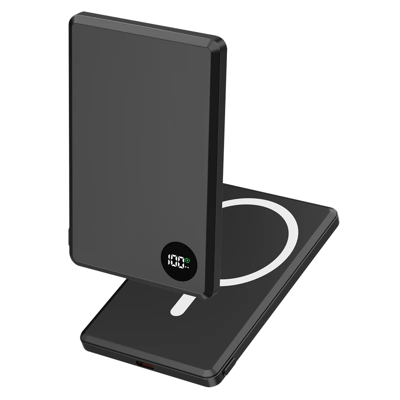 Wireless Powerbank - MagSafe kompatibel - 5000 mAh - 1 x USB Type-C - USB A auf USB Type-C Kabel inklusive - schwarz