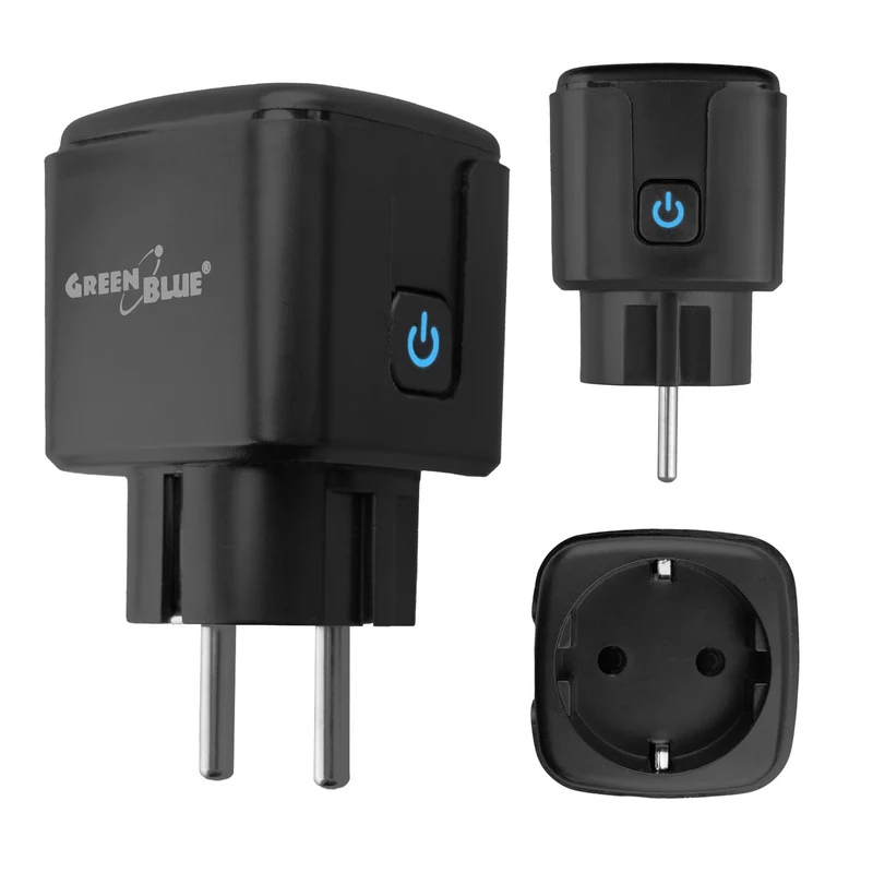 Ferngesteuerte GreenBlue-WLAN-Steckdose, Android/iOS/Alexa/Google Home, Timer, Leistungsmesser, max. 16 A/3840 W, GB735 B