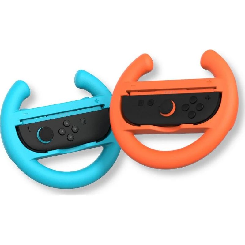 Halterung / Kappen für Joy-Cons für Nintendo Switch 2 / OLED / 1, YAXO Wheels Set, 2 Stück, Orange / Blau