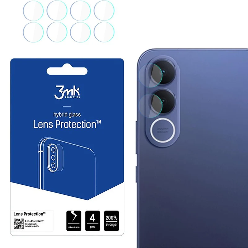 Objektivschutz für Vivo V70 FE 5G, 3mk Lens Protection, 4 Sätze