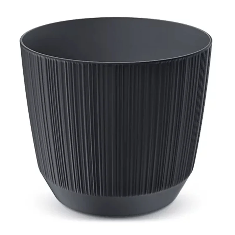 Prosperplast Ryfo Blumentopf, Moderner Pflanzentopf für Innen- und Außenbereich, UV-strahlenbeständig Anthrazit, ⌀ 88mm