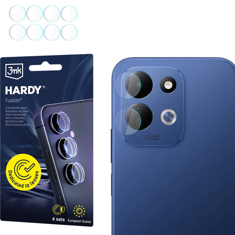 4x Hybridglas Kameraschutz für Linsen für Xiaomi Redmi 17 4G / 5G, 3mk Hardy Fusion Lens Protection