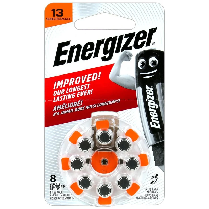 8 x Energizer 13 / PR48 Hörgerätebatterien