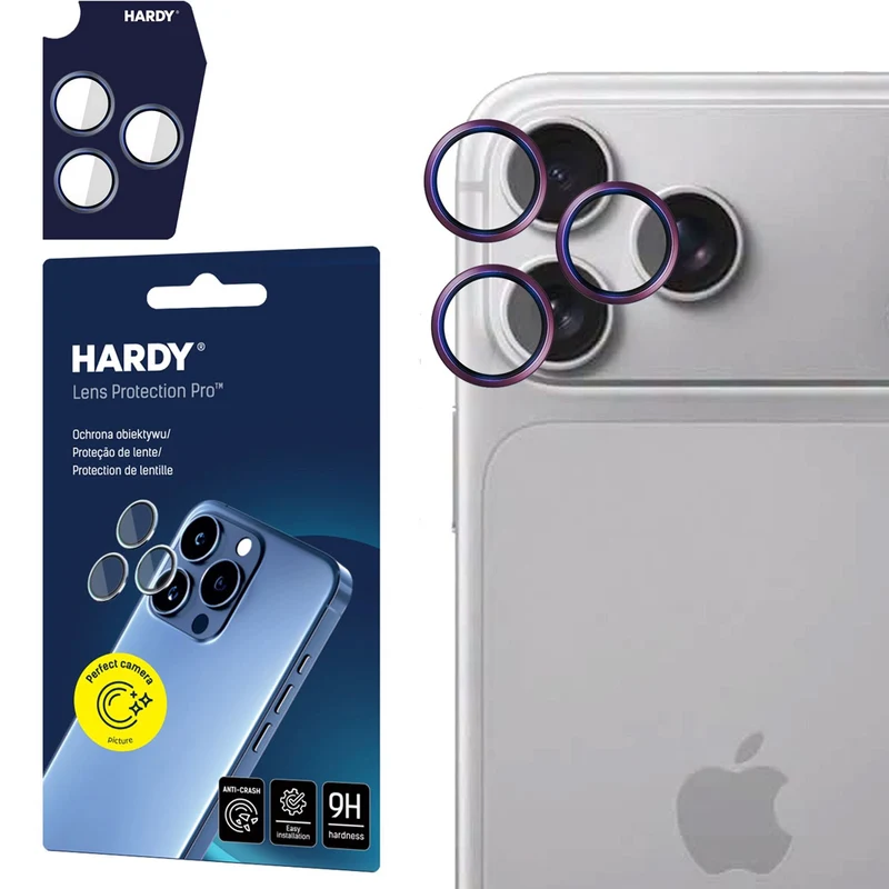 Objektivschutz für iPhone 18 Pro / Max, 3mk Hardy Lens Protection Pro, 1 Set, Burgunderrot