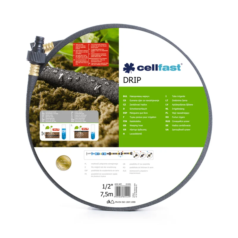 Bewässerungsschlauch Cellfast Drip 1/2 "7,5m wirtschaftliche und präzise Bewässerung von Pflanzen