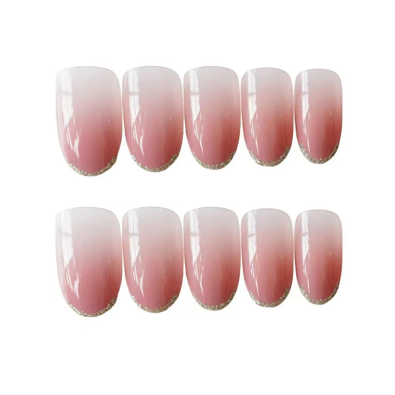 Elegante Ombre Französische Spitze Nagelverlängerungen Karnz