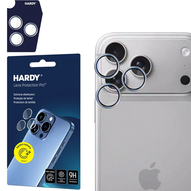 Objektivschutz für iPhone 18 Pro / Max, 3mk Hardy Lens Protection Pro, 1 Set, Silbern
