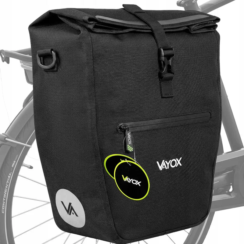 Fahrradtasche für den Gepäckträger, Vayox VA0445B 25L, Schwarz