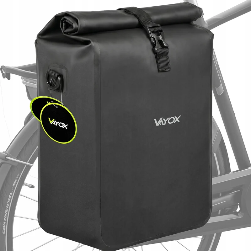 Fahrradtasche für den Gepäckträger, Vayox VA0444B 25L, Schwarz