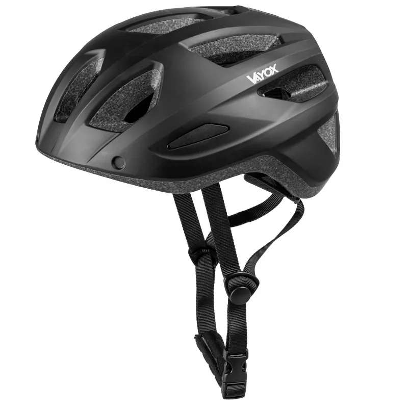 Fahrradhelm, Vayox Active + LED VA0424WBM, 55–58 cm, Größe M, Matt-Schwarz