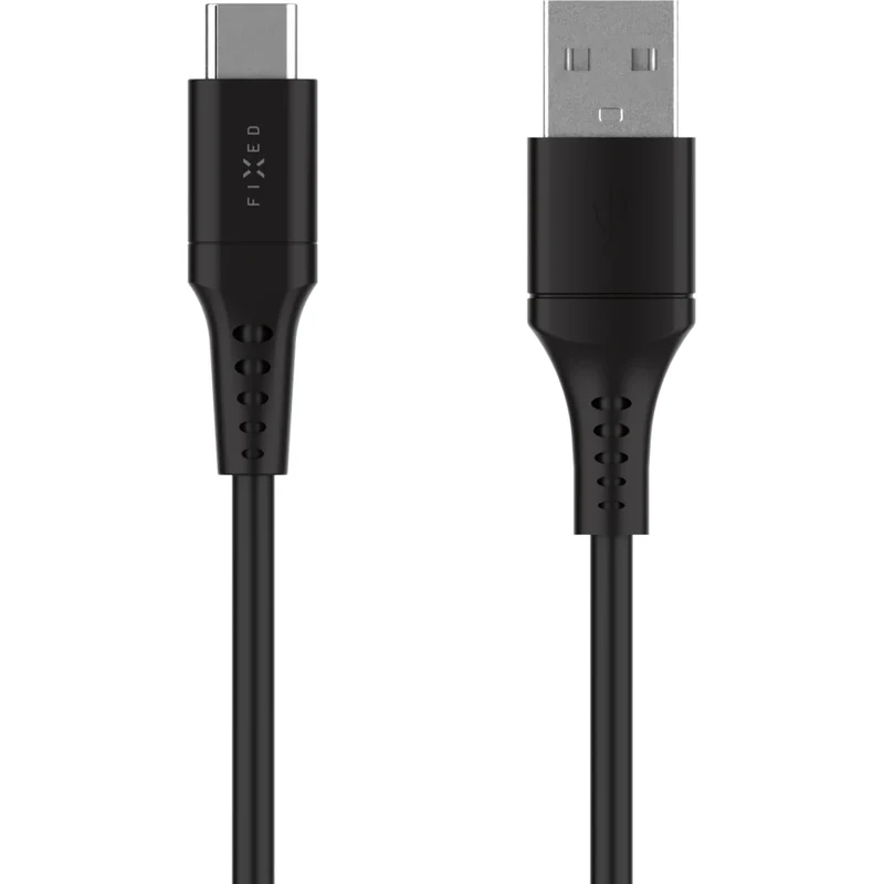 Kabel USB-A zu USB-C, Fixed Liquid Silicone, 60W, 0.3m, Schwarz