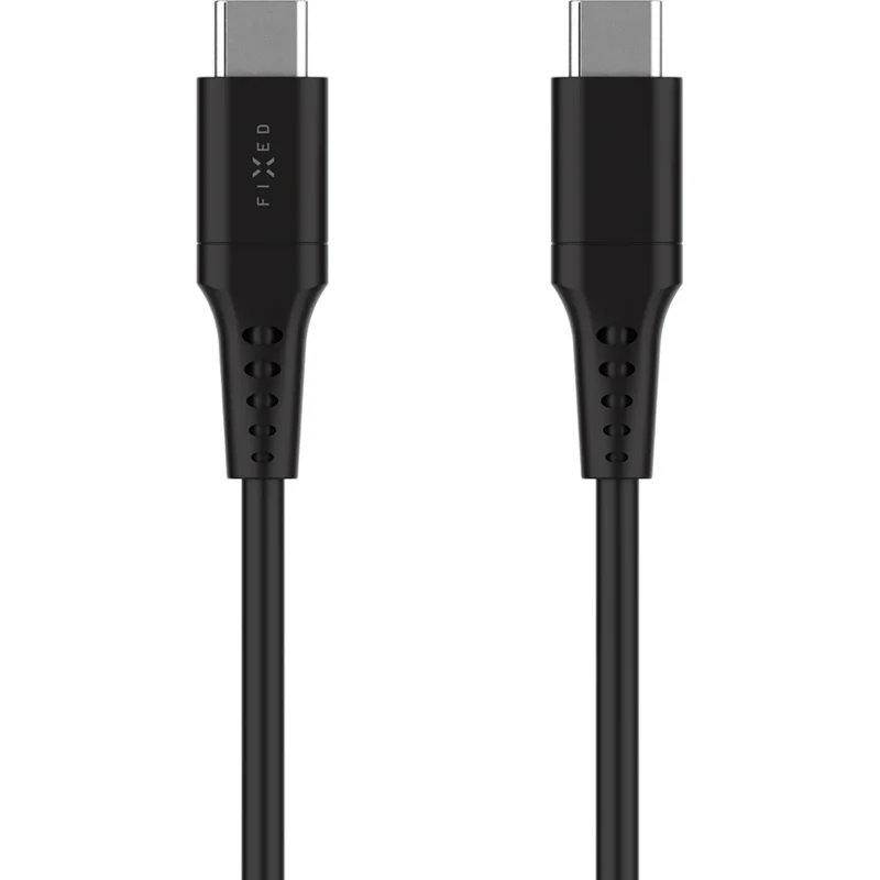 Kabel USB-C zu USB-C, Fixed Liquid Silicone, 60W, 0.3m, Schwarz