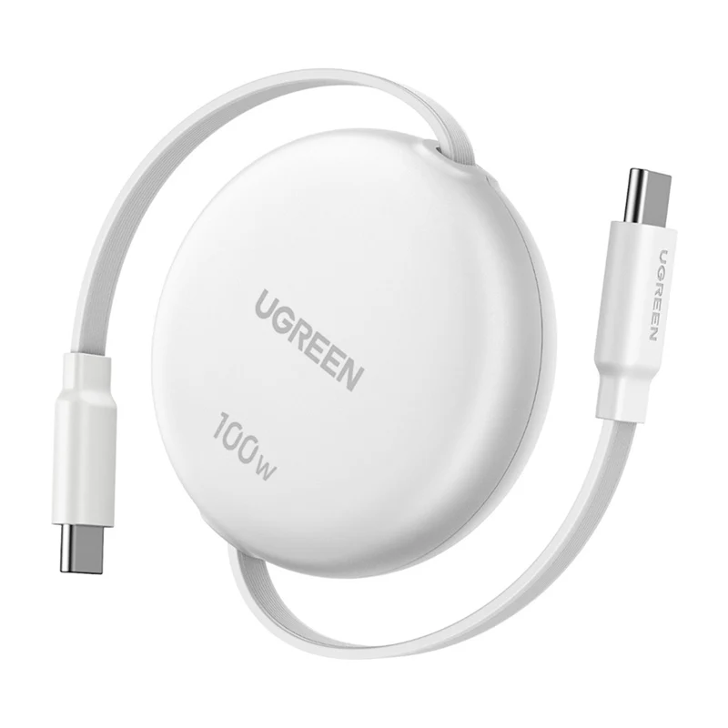 Einziehbares Kabel USB-C zu USB-C, 100W PD, Ugreen L531 Nexode, 1 m, Weiß
