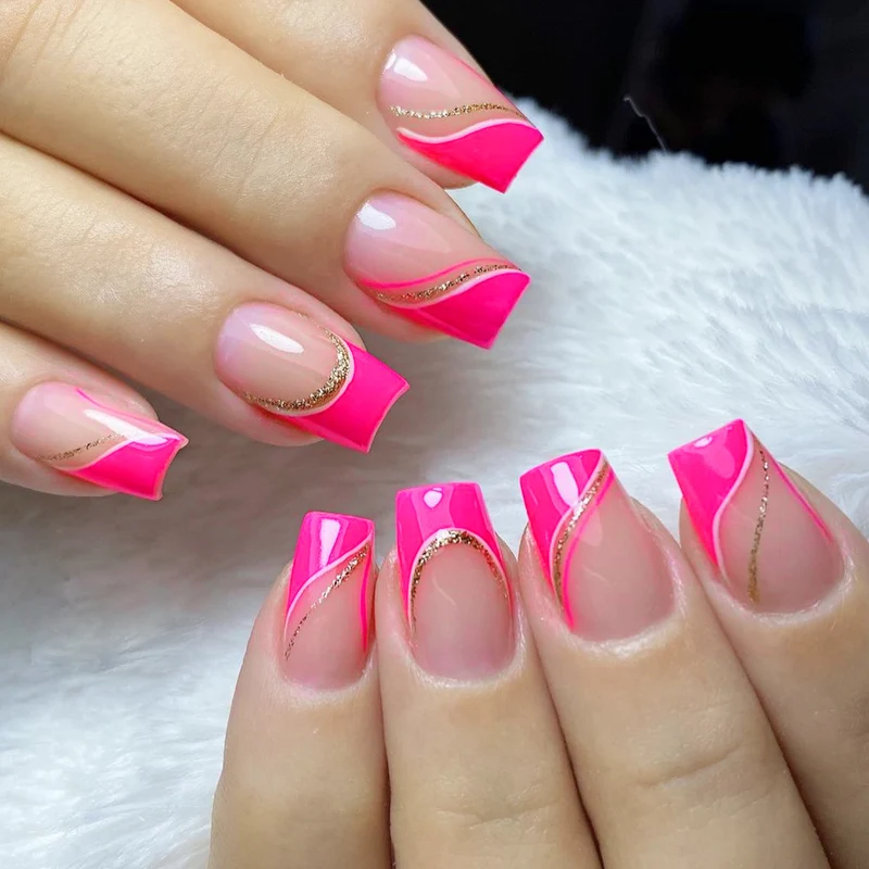 Glamouröse Farbverlauf Nagelkunst Verlängerungen Karnz