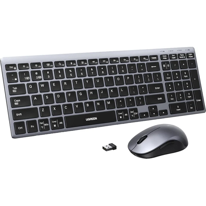 Kabelloses Tastatur- und Maus-Set UGREEN MK552, 4000 DPI, Bluetooth 5.4 Schwarz-Silber