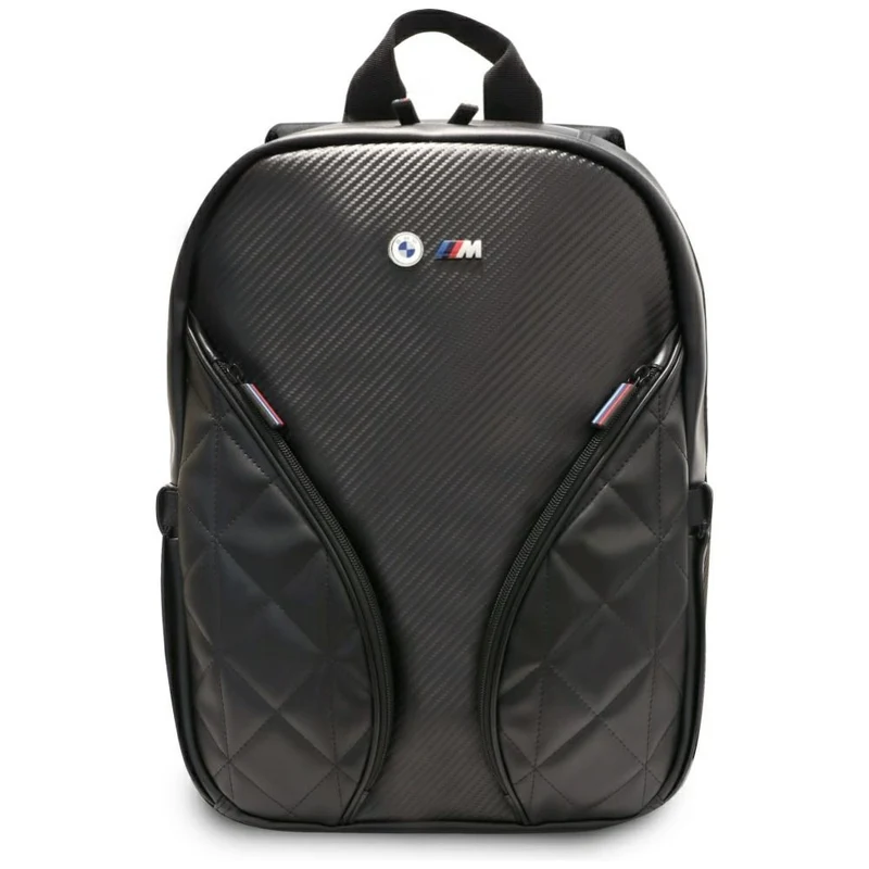 Reiserucksack mit Laptopfach für Laptops bis 16", BMW Carbon Pockets and Metal Logo, Schwarz
