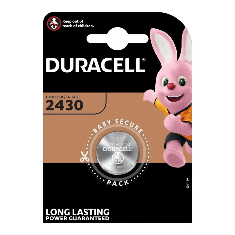 Lithium-Batterie 3V Duracell CR2430 24,5mm Durchmesser 3mm hoch