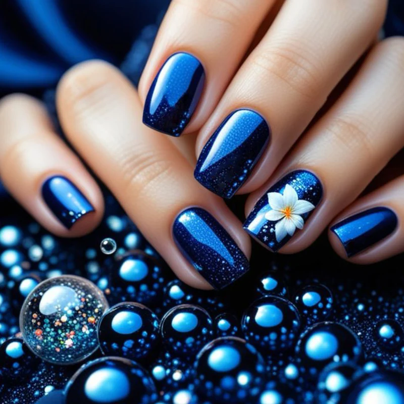 Blumenakzent-Gel-Nagelkunst Karnz