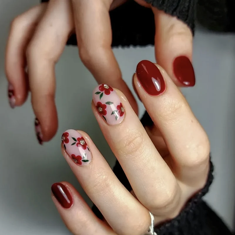 Blumige Akzent-Nagelkunstverlängerungen Karnz