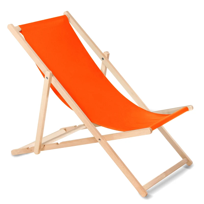 Liegestuhl aus Buchenholz Orange
