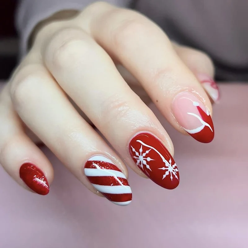 Festliches Feiertags-Themen Stiletto Nagel Kunst Set Karnz