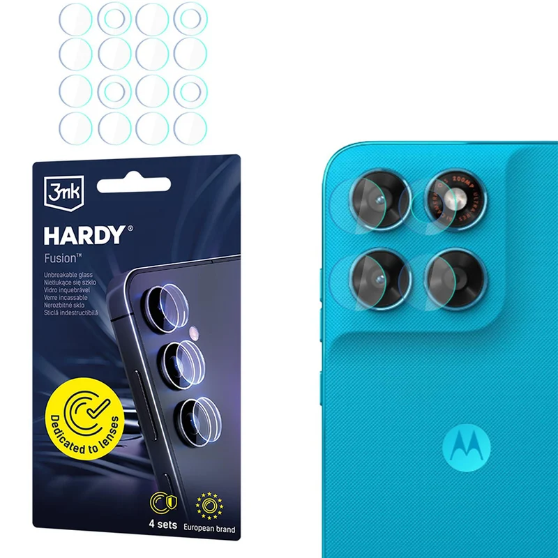 4x Hybridglas Kameraschutz für Motorola Moto G87 5G, 3mk Hardy Fusion Lens Protection