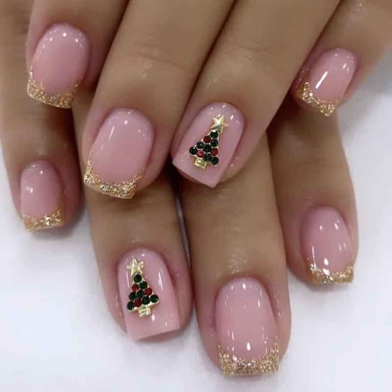 Festliches Weihnachtsbaum-Nagelkunst-Set Karnz