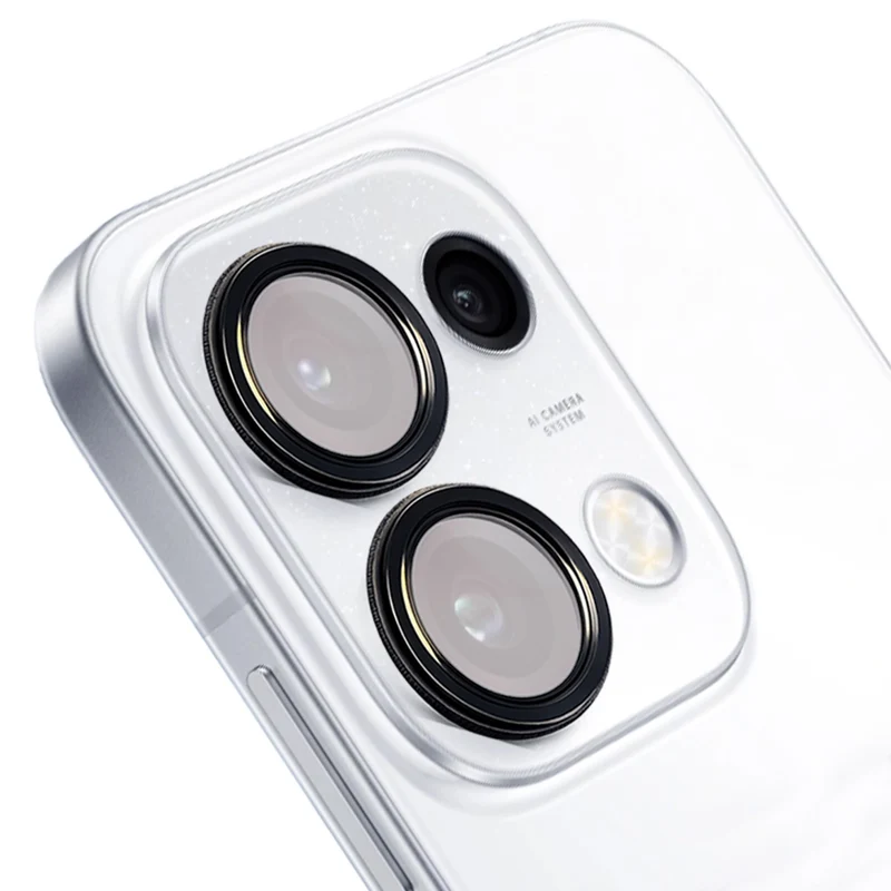 Glas für die Kamera für Oppo Reno16 / Reno16 Pro 5G, Bizon Glass Snap Lens, 1 Set, Schwarzer Rahmen