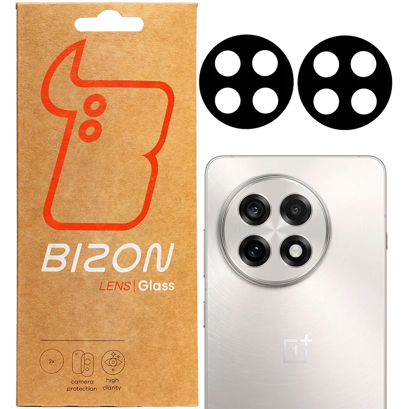 Gehärtetes Glas für die Kamera für OnePlus 13R, Bizon Glass Silk Lens, 2 Stück