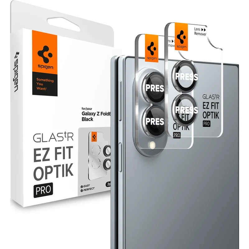 Glas für die Kamera für Galaxy Z Fold8, Spigen Glas.tR EZ Fit Optik Pro 2-Pack, Schwarz