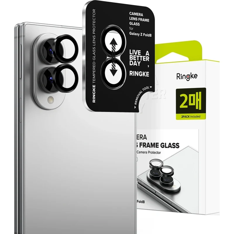 Kameraschutz für Galaxy Z Fold8, Ringke Camera Lens Frame Glass, 2-Pack, Schwarz