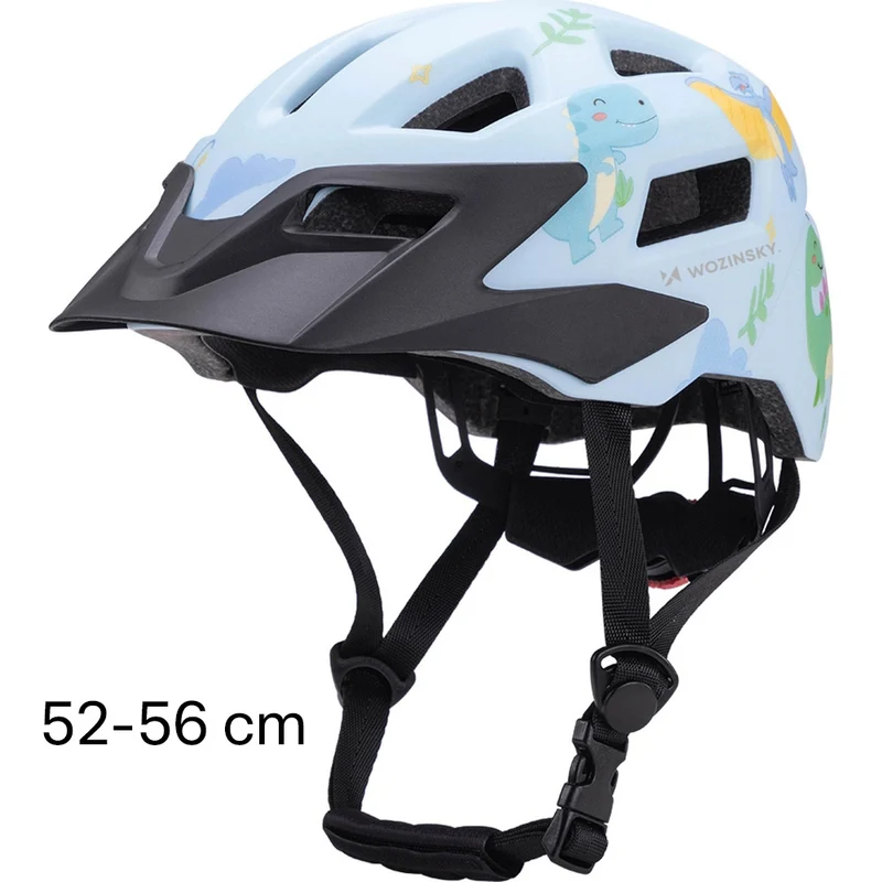 MTB-Kinderhelm Wozinsky HT-45JS mit abnehmbarem Schirm, 52-56 cm, Blau