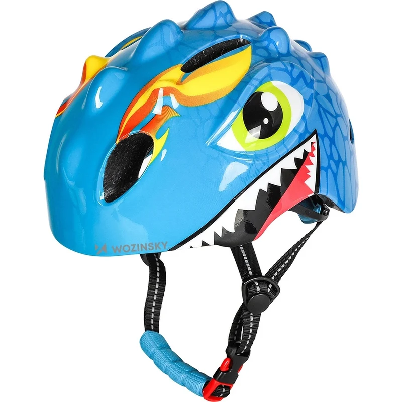 Fahrradhelm für Kinder, Wozinsky HT-006, mit Drachenmotiv, 50-54 cm, Blau