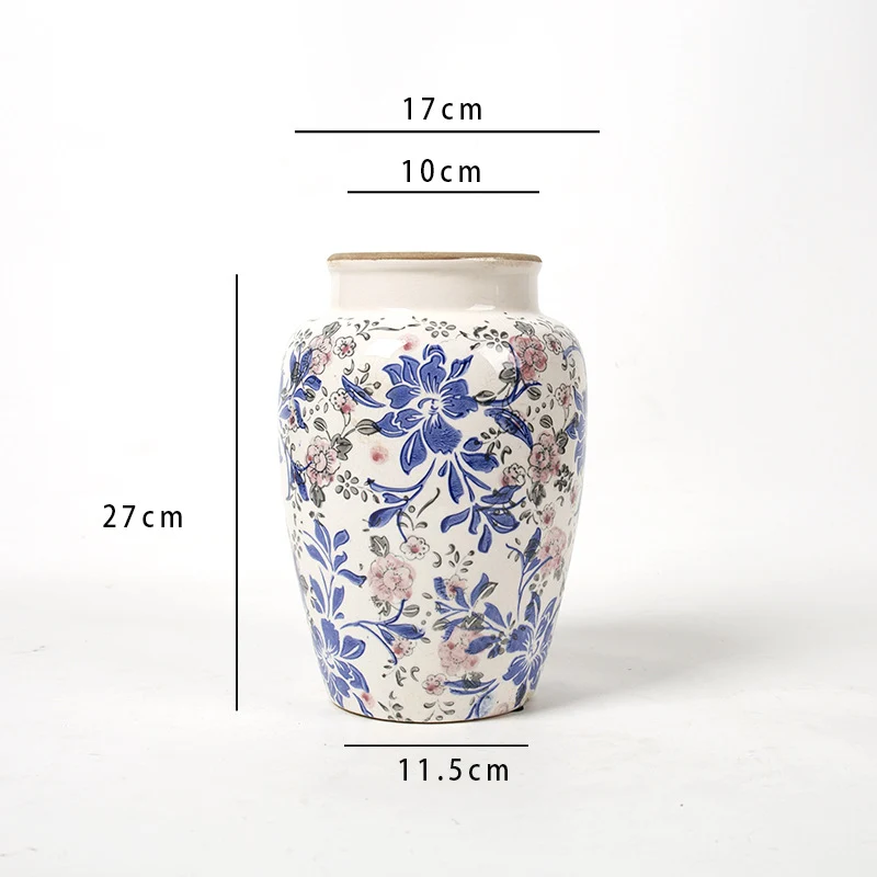 Florale Keramik Vase mit kunstvollem Design Karnz