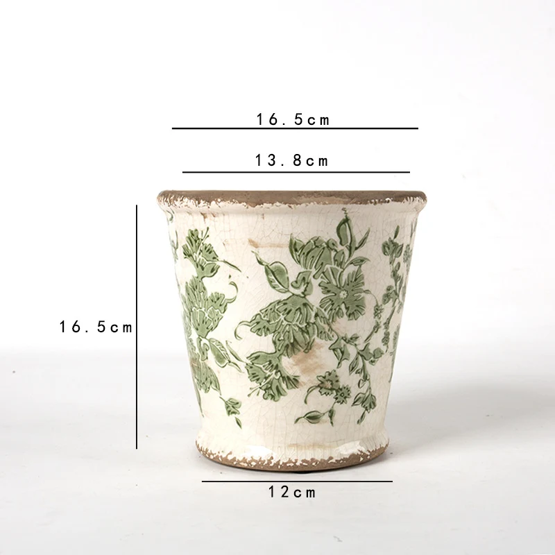Dekorativer Keramik Blumentopf mit floralem Design Karnz