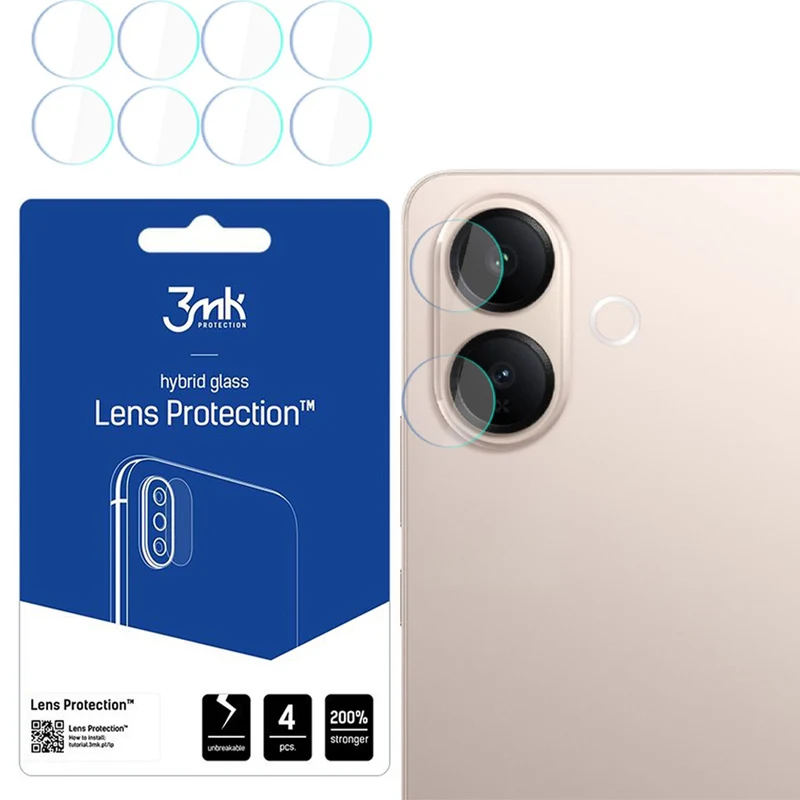 Objektivschutz für Vivo V70 Lite 5G, 3mk Lens Protection, 4 Sätze