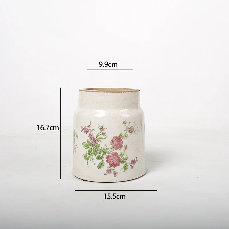 Deko Blumentopf mit floraler Verzierung Karnz