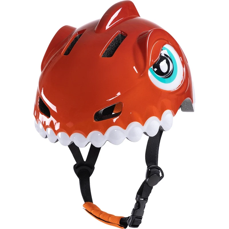 Fahrradhelm für Kinder, Wozinsky HT-62, Dinosaurier-Motiv, 52-56 cm, Rot