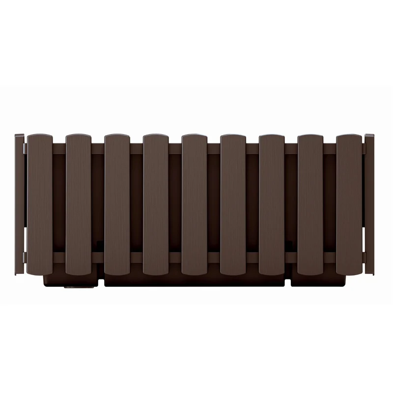 Prosperplast Boardee Fencycase Blumenkasten Balkonkasten Blumentopf Pflanzkasten für Innen- und Außenbereich 38cm Braun