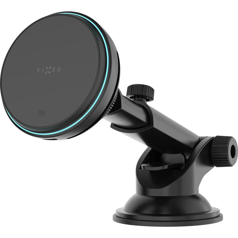 Magnetische Autohalterung mit Qi2.2-Ladefunktion zum Windschutzscheibe / Armaturenbrett, Fixed MagCool2 XL mit MagSafe, USB-C Kabel, Schwarz