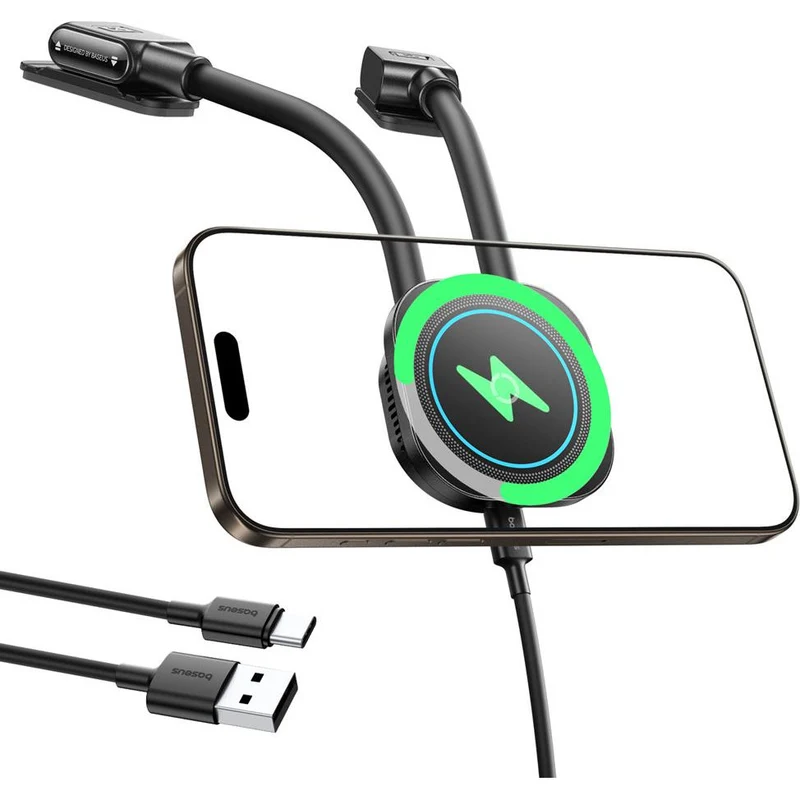 Magnetische Handy-Halterung mit 15W induktivem Laden mit MagSafe für Cockpit, Baseus PrimeTrip C03sPro, Schwarz