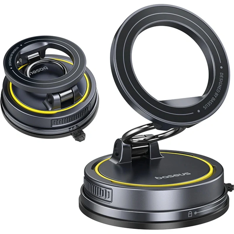 Magnetische Handy-Halterung mit MagSafe für Windschutzscheibe / Armaturenbrett, Baseus PrimeTrip VC2 Flex, Schwarz