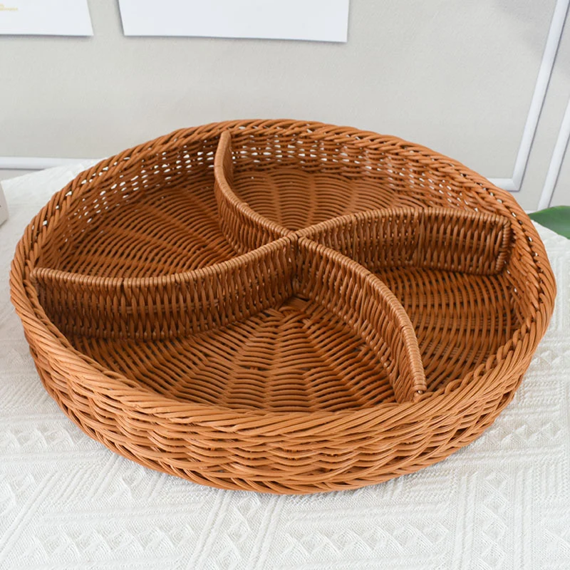 Artisan Woven Round Storage Tray Karnz