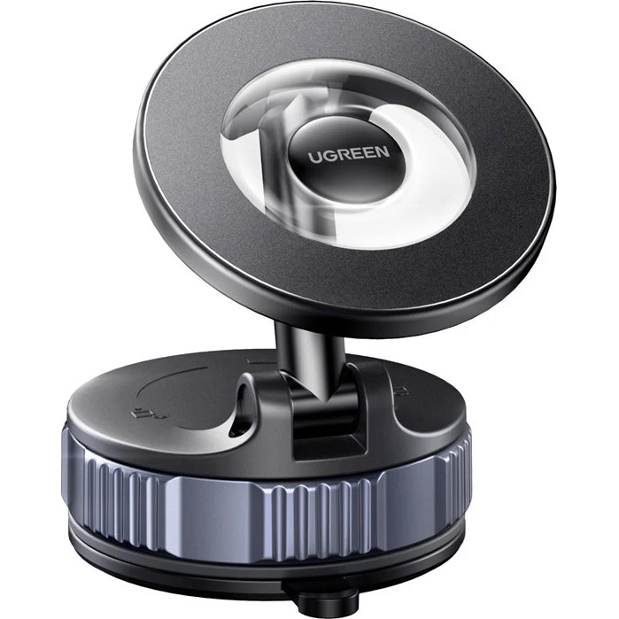 Magnetische Handy-Halterung mit MagSafe für Windschutzscheibe / Armaturenbrett, Ugreen Suction Cup LP970, Schwarz-Silbern